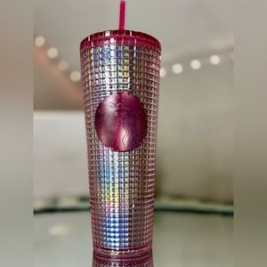 Starbucks Pink Grid Venti Summer 2023 Tumbler